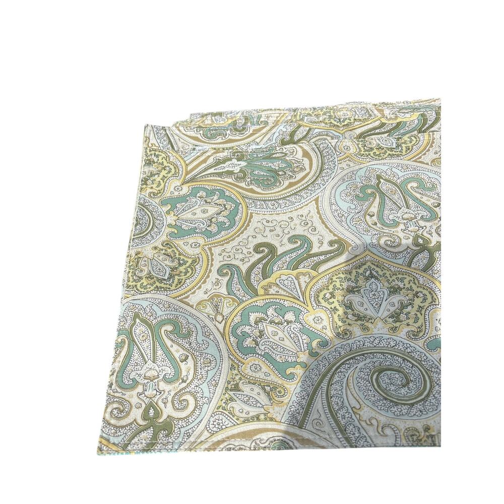 Waverly Inspirations Placemats Set of 6 Green Paisley Boho Cottage Reversible. - Picture 2 of 7